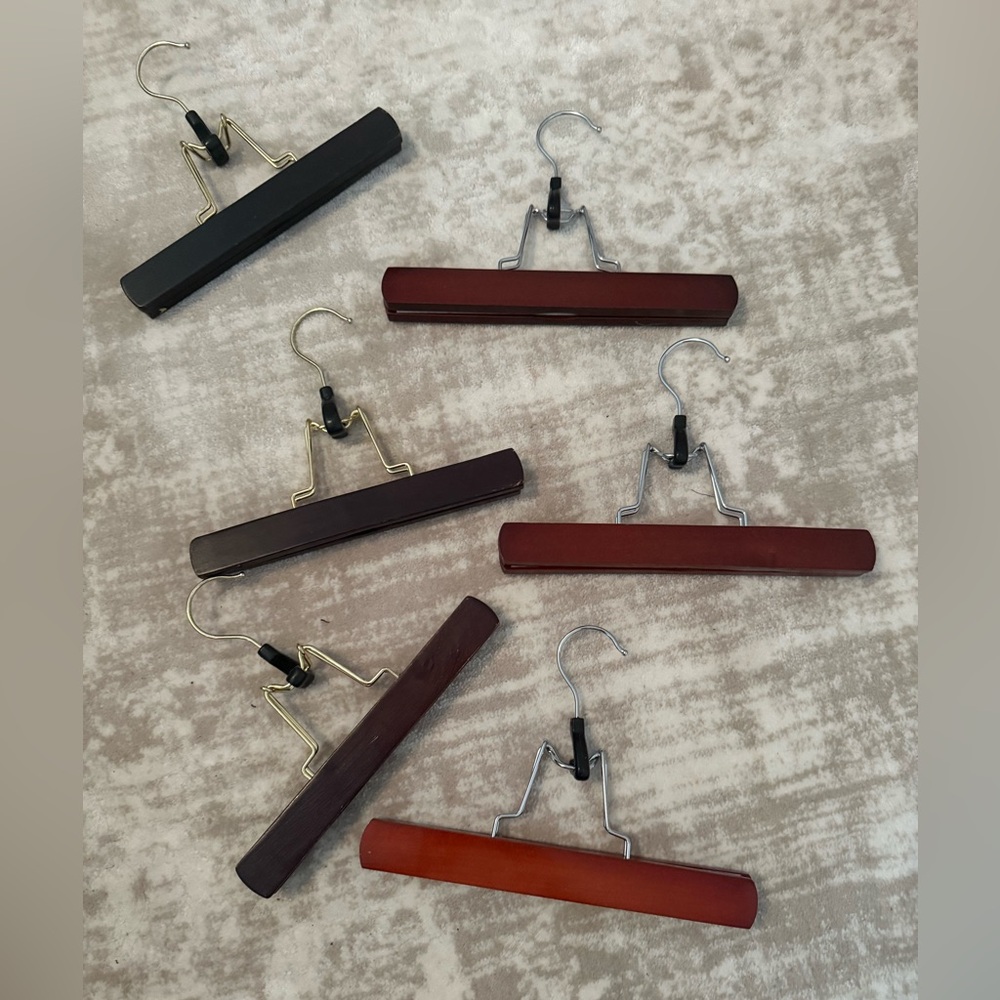 Gorgeous Wooden Pants Hangers - set of 6